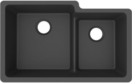Elkay Quartz Classic ELGULBO3322MB0 - Elkay Quartz Classic® 9-1/2" Offset 60/40 Double Bowl Undermount Sink with Aqua Divide.