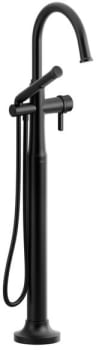 Rohl Momenti™ TMMRD39JBK - Momenti™ Thermostatic Single Hole Floor Mount Tub Filler Trim With C-Spout in Black