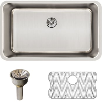 Elkay Gourmet Lustertone Collection ELUH281610PDBG - Elkay Lustertone® Classic Stainless Steel Single Bowl Undermount Kitchen Sink with Perfect Drain®