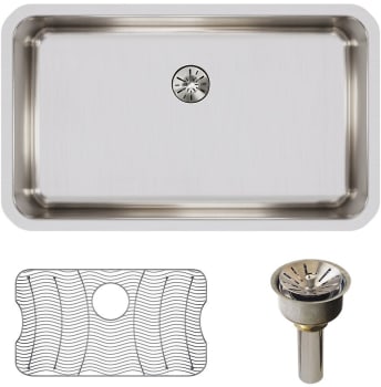Elkay Gourmet Perfect Drain Collection ELUH2816PDBG - Elkay Lustertone® Classic Stainless Steel Single Bowl Undermount Kitchen Sink with Perfect Drain®