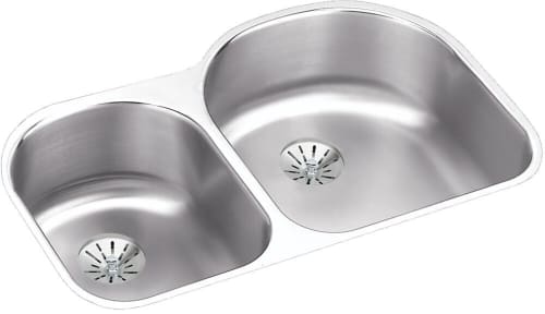 Elkay Lustertone Collection ELUH3119LPD - Elkay Lustertone® Classic Stainless Steel Double Bowl Undermount Kitchen Sink with Perfect Drain®