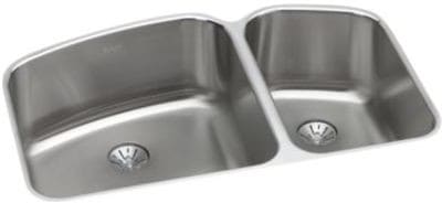 Elkay Harmony Collection Lustertone Collection ELUH31229RPD - Elkay Lustertone® Classic Stainless Steel Double Bowl Undermount Kitchen Sink with Perfect Drain®