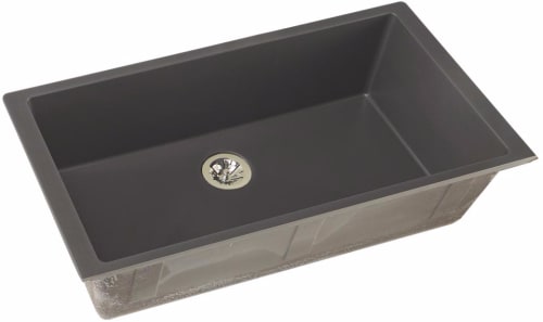 Elkay Elxrup3620ch0 36 Inch Quartz Luxe Undermount Kitchen Sink With Elkay Quartz Luxe Elxrup3620ch0 Charcoal Front View