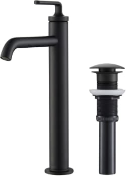 Kraus Ramus Series KVF1220MB - Single Handle Vessel Bathroom Faucet with Pop-Up Drain in Matte Black