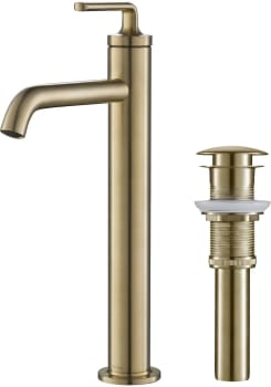 Kraus Ramus Series KVF1220BG - Single Handle Vessel Bathroom Faucet with Pop-Up Drain in Brushed Gold