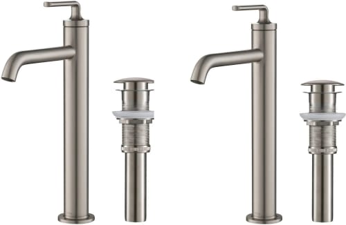 Kraus Ramus Series KVF1220SFS2PK - Single Handle Vessel Bathroom Faucet with Pop-Up Drain in Spot Free Stainless Steel (2-Pack)