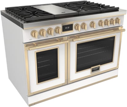 Fulgor Milano EVOQUE 400 Series F4EDF486GBR1MW - 48 Inch Freestanding Dual Fuel Range with 6 Sealed Brass Burners