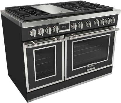 Fulgor Milano EVOQUE 400 Series F4EDF486GCS1BK - 48 Inch Freestanding Dual Fuel Range with 6 Sealed Brass Burners