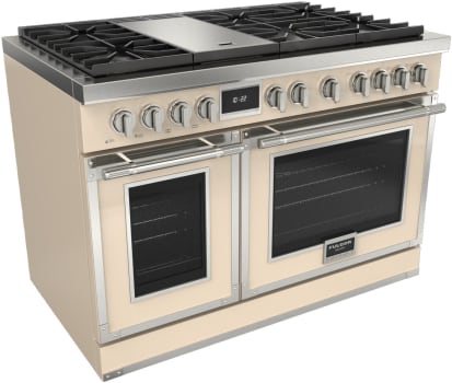 Fulgor Milano EVOQUE 400 Series F4EDF486GCS1IV - 48 Inch Freestanding Dual Fuel Range with 6 Sealed Brass Burners
