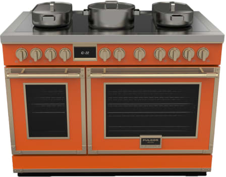 Fulgor Milano EVOQUE 400 Series F4EDF486GCS1RAL - 48 Inch Freestanding Dual Fuel Range with 6 Sealed Brass Burners