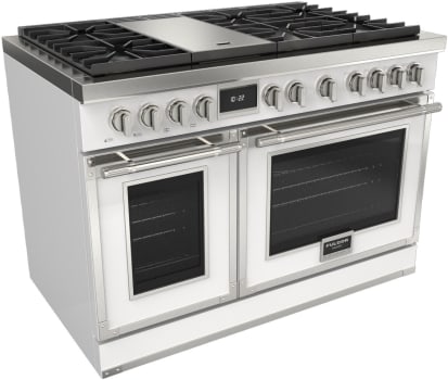 Fulgor Milano EVOQUE 400 Series F4EDF486GCS1WH - 48 Inch Freestanding Dual Fuel Range with 6 Sealed Brass Burners