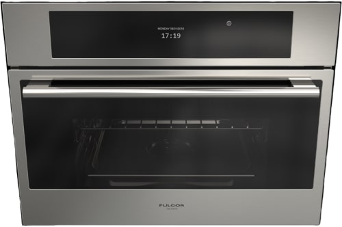 Fulgor Milano F7SCO24S1 24 Inch Built In Single Steam Wall Oven with Creactive Cooking System Steam Cooking Fingerprint Proof Meat Probe Stainless Steel Interiors Steel Grill Racks Steam Lime Scale Fi...