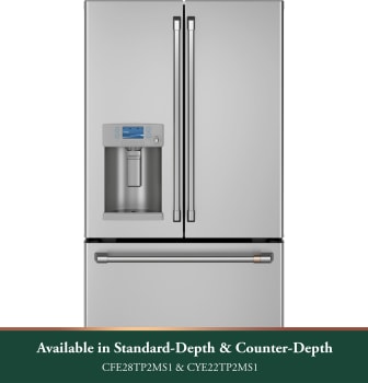 Cafe CYE22TP2MS1 - 22.1 Cu. Ft. Smart Counter-Depth French-Door Refrigerator with Hot Water Dispenser