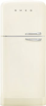 Smeg 50's Retro Design FAB50ULCR3 - 32 Inch Freestanding Top Freezer Refrigerator in Front View