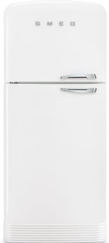 Smeg 50's Retro Design FAB50ULWH3 - 32 Inch Freestanding Top Freezer Refrigerator in Front View
