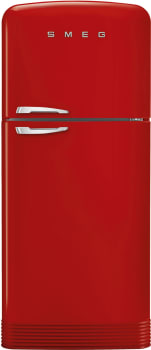 Smeg 50's Retro Design FAB50URRD3 - 32 Inch Freestanding Top Freezer Refrigerator in Front View