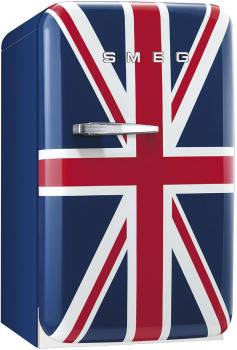 SMEG社製　冷蔵庫　ユニオンジャック　100Ｖ　FAB5URUJ（右ヒンジ） Smeg FAB5URUJ 1.5 cu. ft. Compact Refrigerator with 2 Adjustable
