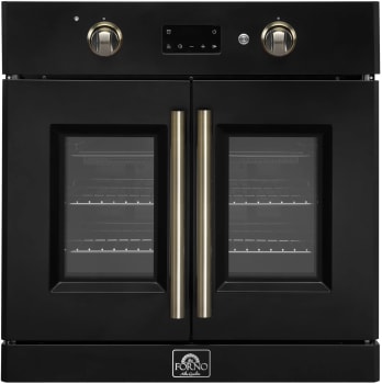 Forno Asti FBOEL133330BLK - Asti 30-inch Single Built-in French Door Electric Wall Oven in Front View