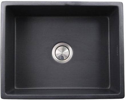 Nantucket Sinks Vineyard Collection FCFS2418SMATTEBLACK - 23 Inch Farmhouse Apron Single Bowl Stainless Steel Sink with Dampening Pad