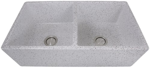 Nantucket Sinks Vineyard Collection FCFS3318DPIETRASARDA - 33 Inch Double Bowl Farmhouse Kitchen Sink with Fireclay Construction