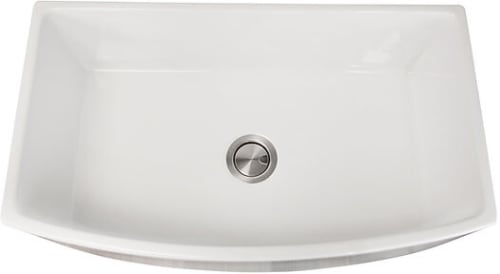 Nantucket Sinks Vineyard Collection FCFS3320CAW - 33 Inch White Farmhouse Fireclay Sink with Curved Apron