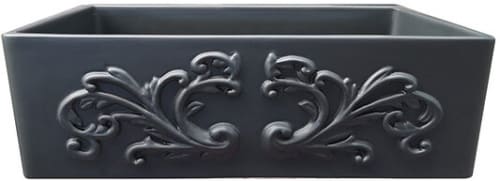 Nantucket Sinks Vineyard Collection FCFS3320SFILIGREEMBL - 33 Inch Single Bowl Farmhouse Fireclay Sink with Solid Fireclay Construction