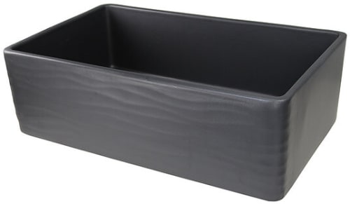 Nantucket Sinks FCFS3320SMBWAVES - 33 Inch Single Bowl Farmhouse Fireclay Sink with Solid Fireclay Construction