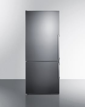 Summit FFBF284SSIMLHD - 28 Inch Counter-Depth Bottom Freezer Refrigerator