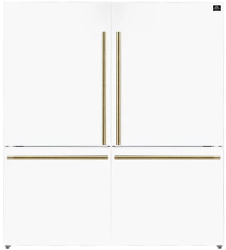 Forno Espresso - Milano FFFFD178760WHT - Milano 2-Piece 62-Inch Freestanding Dual Bottom Freezer Refrigerator