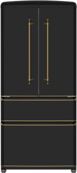 Forno Luigi FFFFD179133BLK - Luigi 33 Inch Freestanding 4-Door French Door Refrigerator in Front View