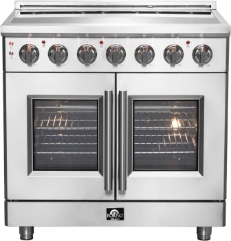 Forno Massimo FFSEL695536 - 36 Inch Freestanding French Door Electric Range in Front View