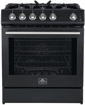 Forno Espresso Leonardo FFSGS111630BLK - Leonardo 30 Inch Slide-In Gas Range in Front View