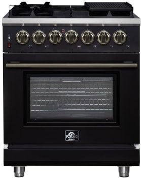 Forno Massimo FFSGS612530BLK - Forno Massimo 30-Inch Freestanding Dual Fuel Range