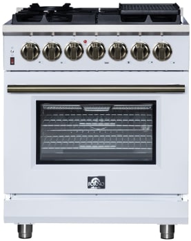 Forno Massimo FFSGS612530WHT - Forno Massimo 30-Inch Freestanding Dual Fuel Range