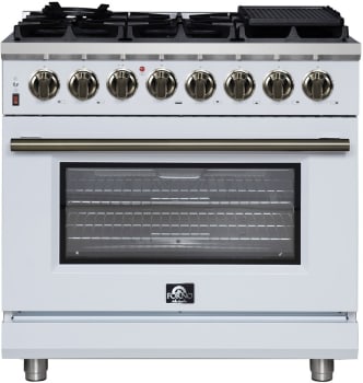 Forno Massimo FFSGS612536WHT - Forno Massimo 36-Inch Freestanding Dual Fuel Range