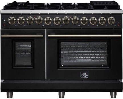 Forno Massimo FFSGS612548BLK - Forno Massimo 48-Inch Freestanding Dual Fuel Range