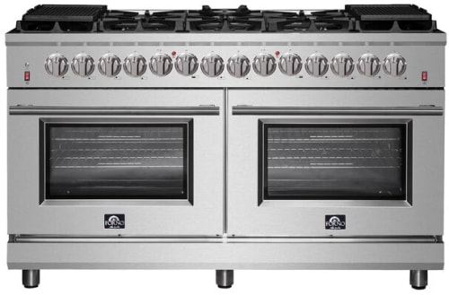 Forno Massimo FFSGS612560 - Massimo 60-Inch Freestanding Dual Fuel Range, 10 Burners, Double Convection Ovens