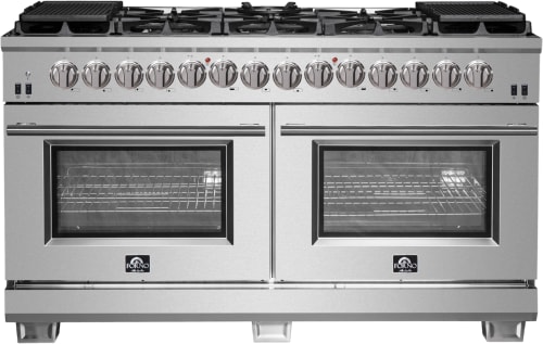 Forno Capriasca FFSGS618760 - 60 Inch Freestanding Dual Fuel Range in Front View