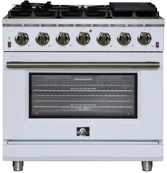 Forno Massimo FFSGS623936WHT - Forno Massimo 36-Inch Freestanding Gas Range
