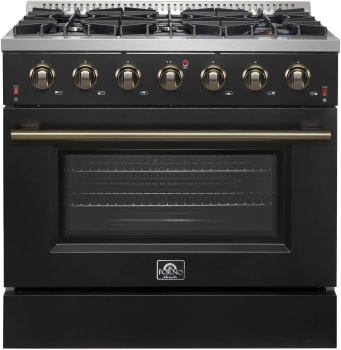 Forno Galiano FFSGS624436BLK - Galiano – 36″ Freestanding Gas Range in Front View