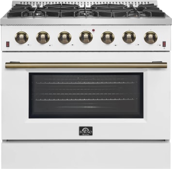 Forno Galiano FFSGS624436WHT - Galiano – 36″ Freestanding Gas Range in Front View