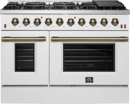Forno Galiano FFSGS624448WHT - Galiano – 48″ Freestanding Gas Range in Front View