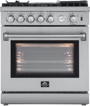 Forno Alta Qualita Lazio FFSGS627630 - Lazio 30 Inch Freestanding Gas Range with 5 Sealed Burners in Front View