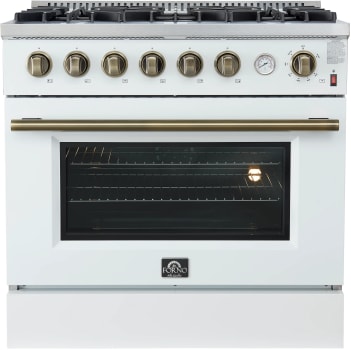 Forno Alta Qualita Marco FFSGS627736WHT - 36 Inch Marco Gas Range in Front View