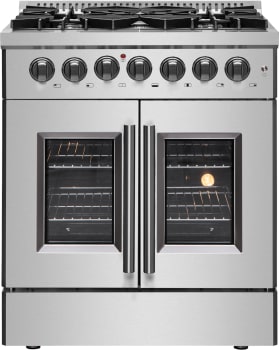 Forno Galiano FFSGS635630 - 30 Inch Freestanding French Door Dual Fuel Range in Front View