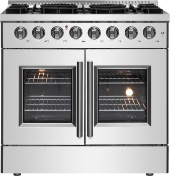 Forno Galiano FFSGS635636 - 36 Inch Freestanding French Door Dual Fuel Range in Front View