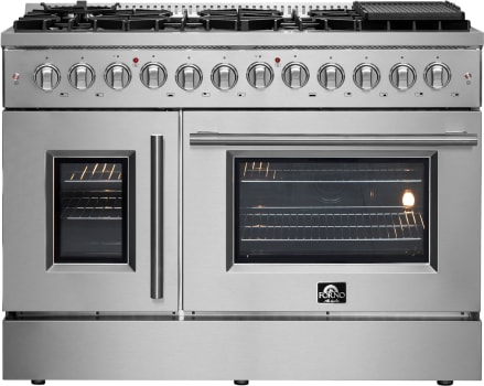 Forno Galiano FFSGS635648 - 48 Inch Freestanding French Door Dual Fuel Range in Front View