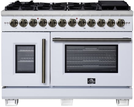 Forno Capriasca FFSGS638748WHT - Forno Capriasca 48-Inch Freestanding French Door Dual Fuel Range