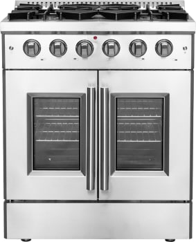 Forno Galiano FFSGS644430 - 30 Inch Freestanding French Door Gas Range in Front View