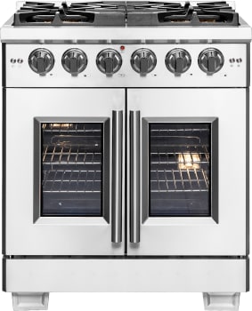 Forno Capriasca FFSGS646030 - 30 Inch Freestanding French Door Gas Range in Front View